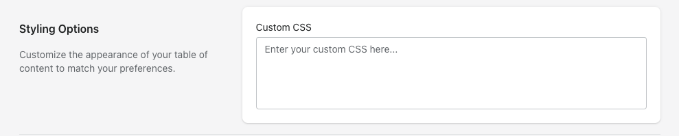 Custom CSS Input